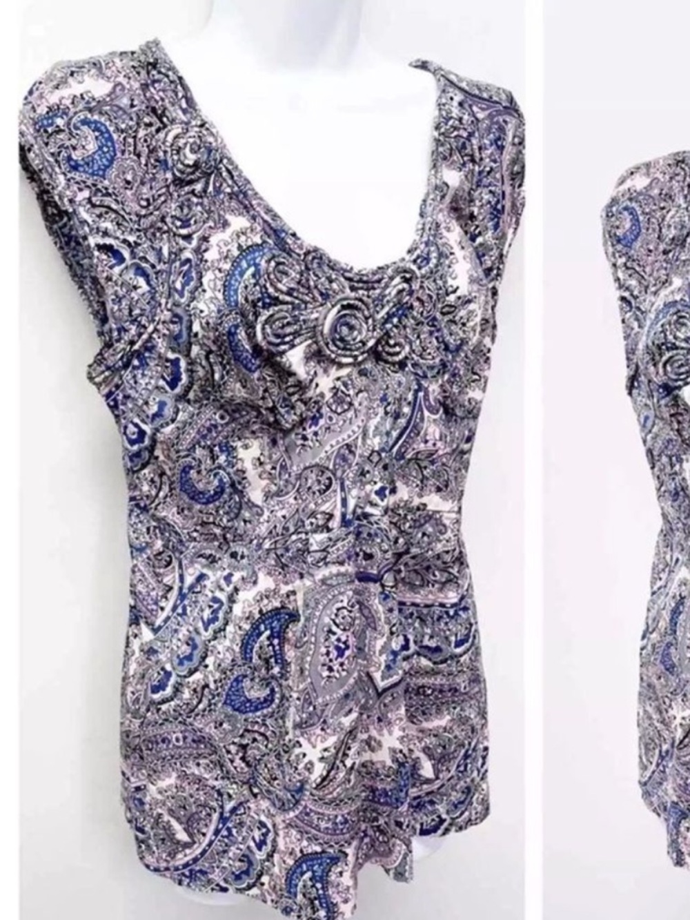 Anthropologie Tracy Reese Paisley Floral stretch sleeveless Blouse size 8